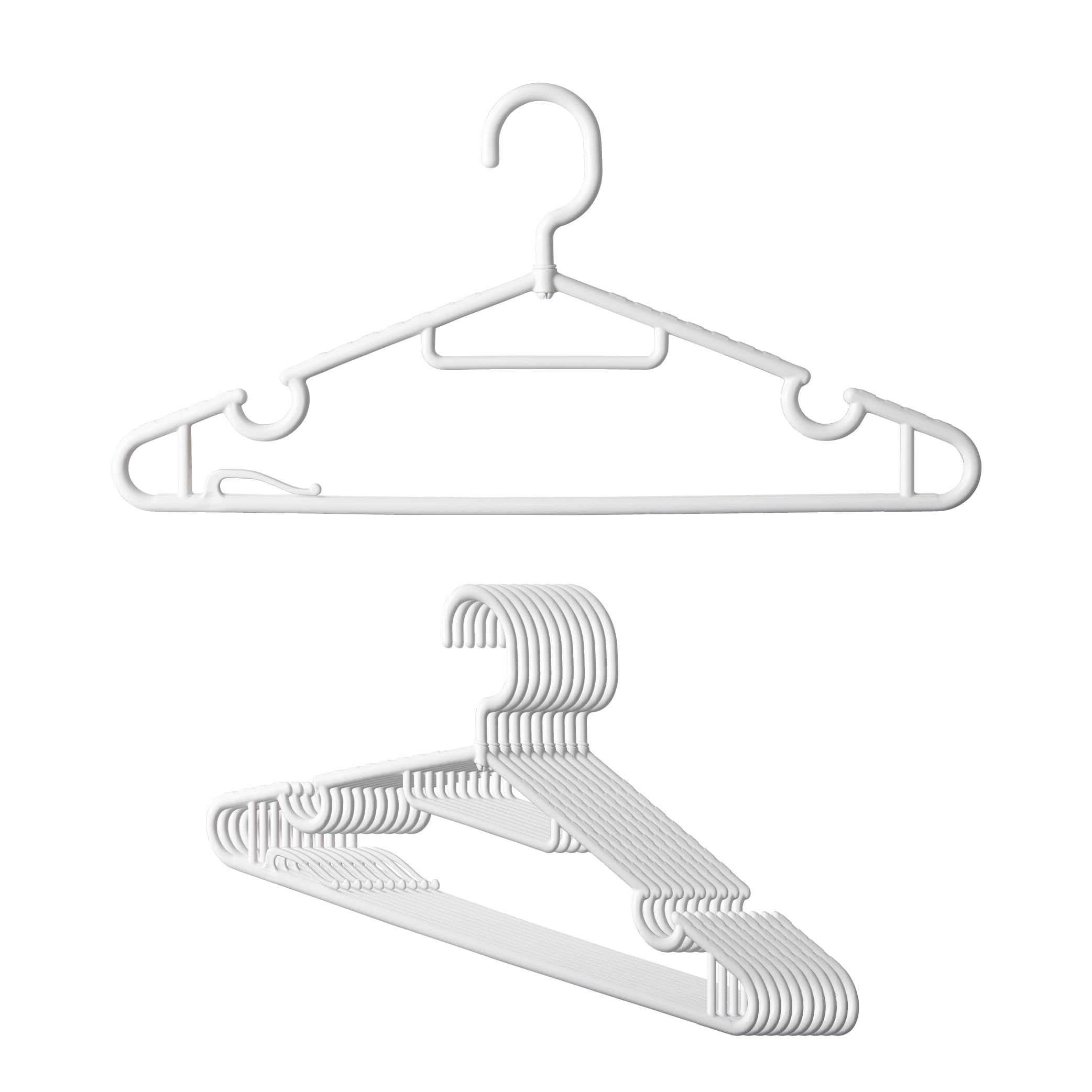 Amazon.co.jp : シービージャパン 衣類ハンガー 10本組 ホワイト 肩紐