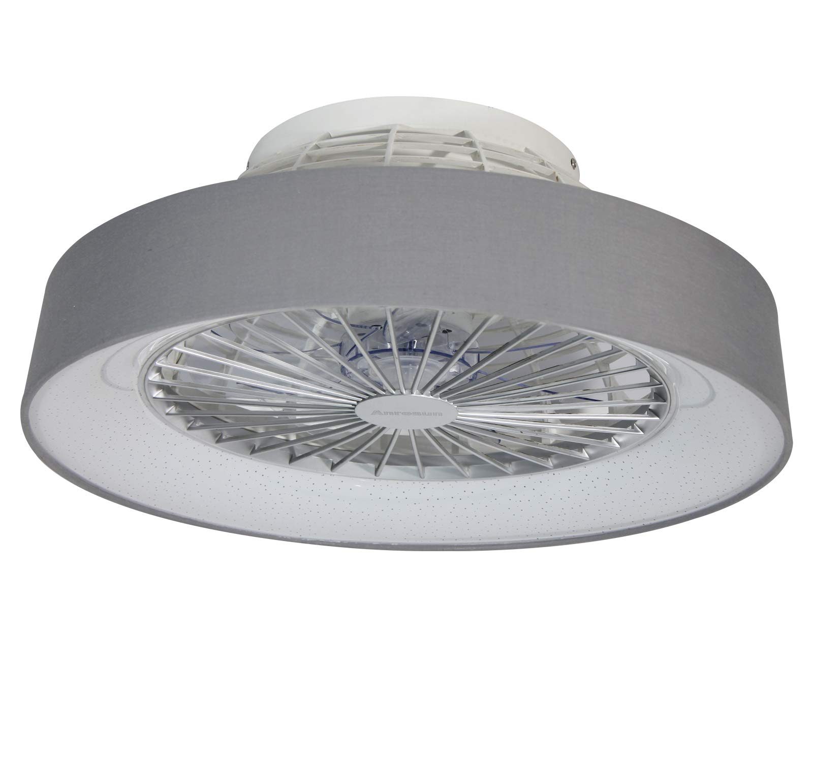 Photo 1 of Anresun Ceiling Lamp Modern LED Semi Flush Mount Light Fandelier Adjustable Wind Speed Remote Control Dimmable 3 Files Fan Chandelier Modern Bedroom Living Room (Grey)