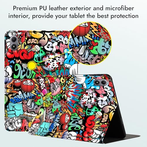 Image of Robustrion Cover for Redmi Pad 2 Pro 12.1 inch Cover Case with [Pencil Holder], Folio Cover Case for Redmi Pad 2 Pro Tablet Cover [Auto Sleep Wake Support] - Hippy
