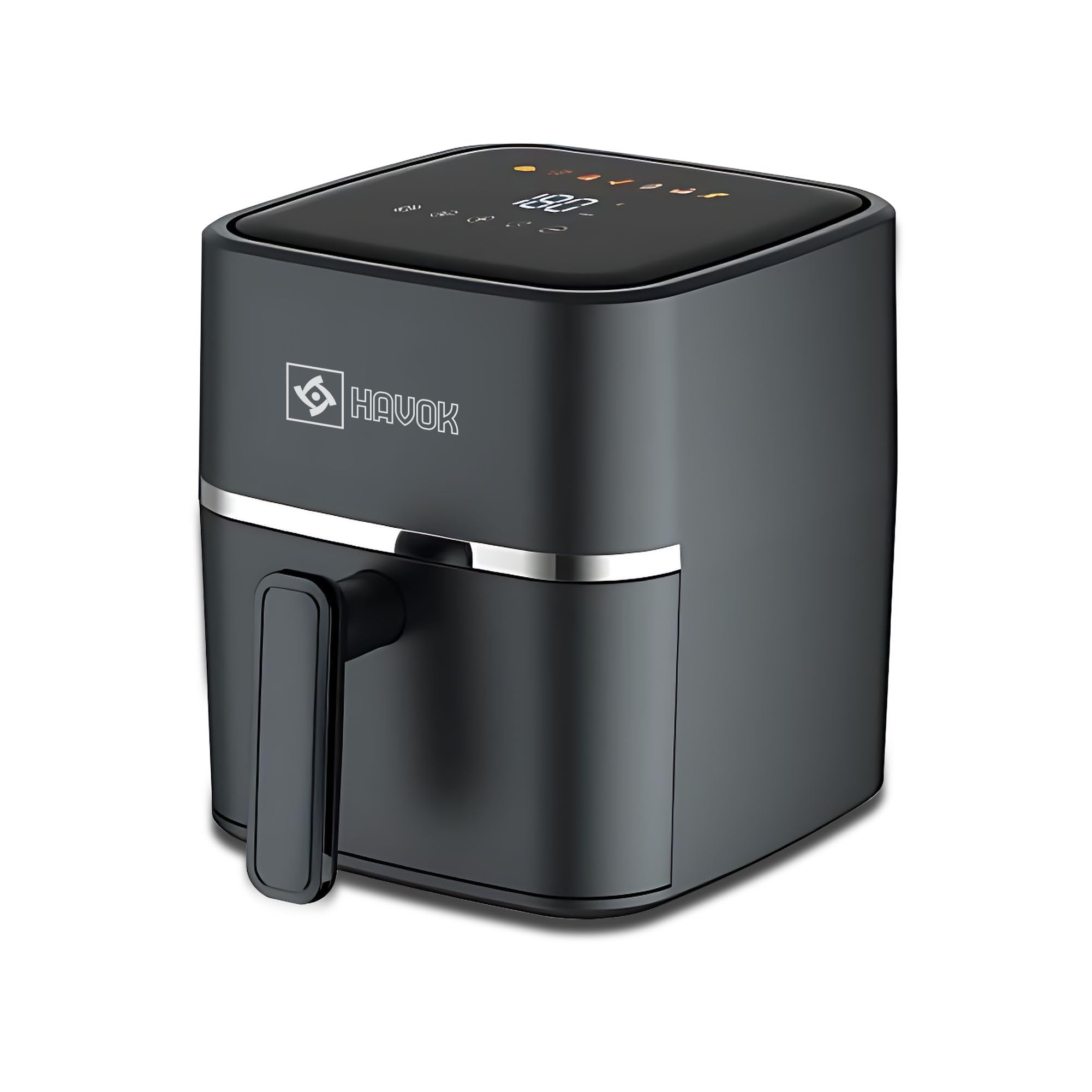 HAVOK 4.5L Digital Air Fryer for Healthy Oil Free Cooking | 1500W Electric Cooker with 360° Rapid Air Circulation | 8 Touch Presets | Dishwasher Safe Non-Stick Basket & Low Noise Operation | Black discount deal