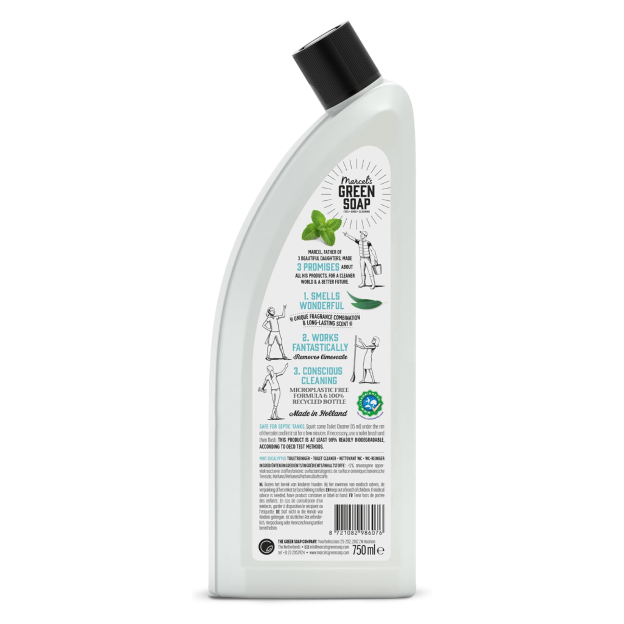 Image secondaire de Nettoyant pour Toilettes Menthe & Eucalyptus - Marcel's Green Soap 750 ml