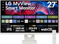 Monitor LG MyView Smart - Tela IPS 27', WebOS, ThinQ Home, Air Play, Screen Share, Bluetooth, – 27SR73U-W
