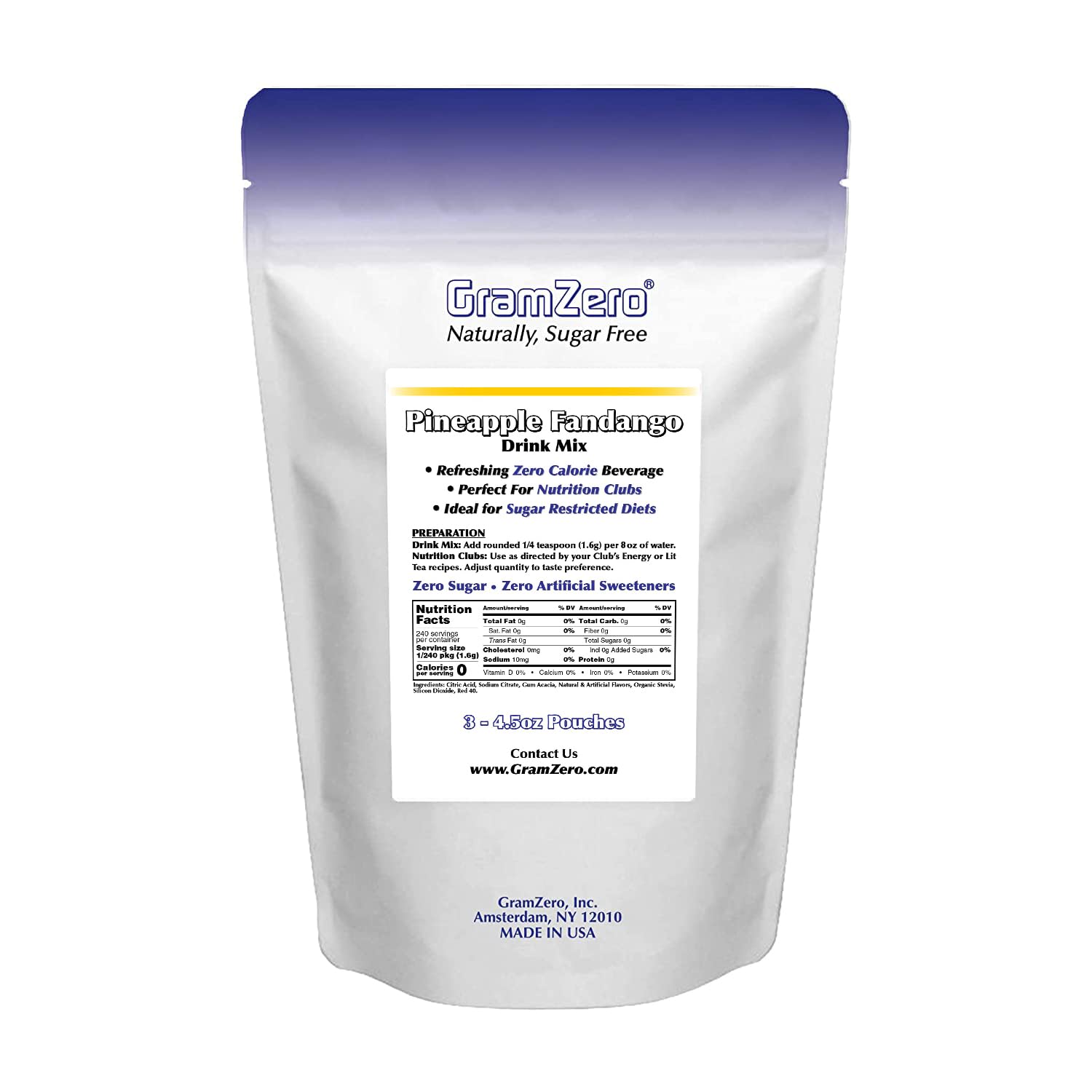 Amazon.com : GramZero Pineapple Fandango Zero Calorie Sugar Free
