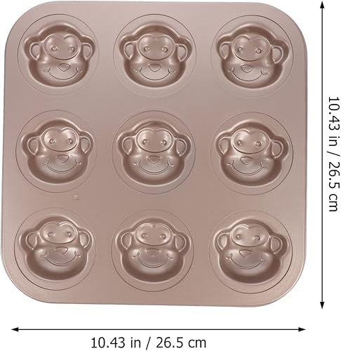 Miniatura 2 de Molde para pastel de mono, moldes para muffins de animales, molde para pastel de cumpleaños para hornear horno, molde de acero al carbono para