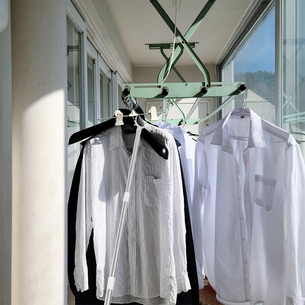 Splicable Clothesline Rod 2Pcs Adjustable Stainless Steel Clothes Drying Pole for Home Laundry and Closet Storage 51In Extendable Hanging Rod