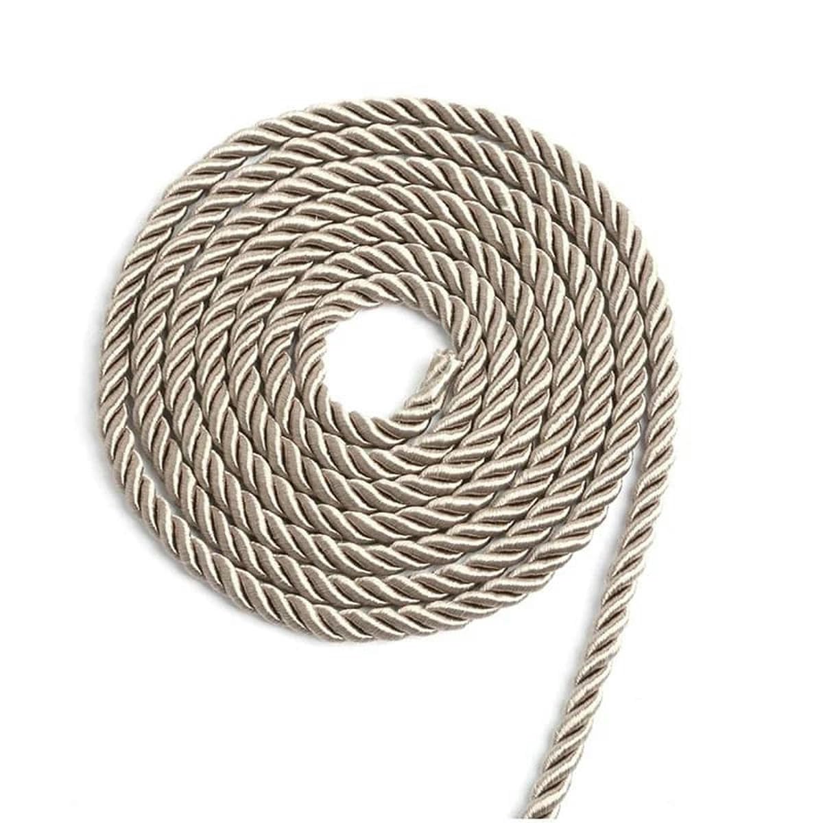 Macrame Cord Twisted String 5 Yards Waxed Braided Twisted Macrame Cord 6mm Multicolor(Flaxen)