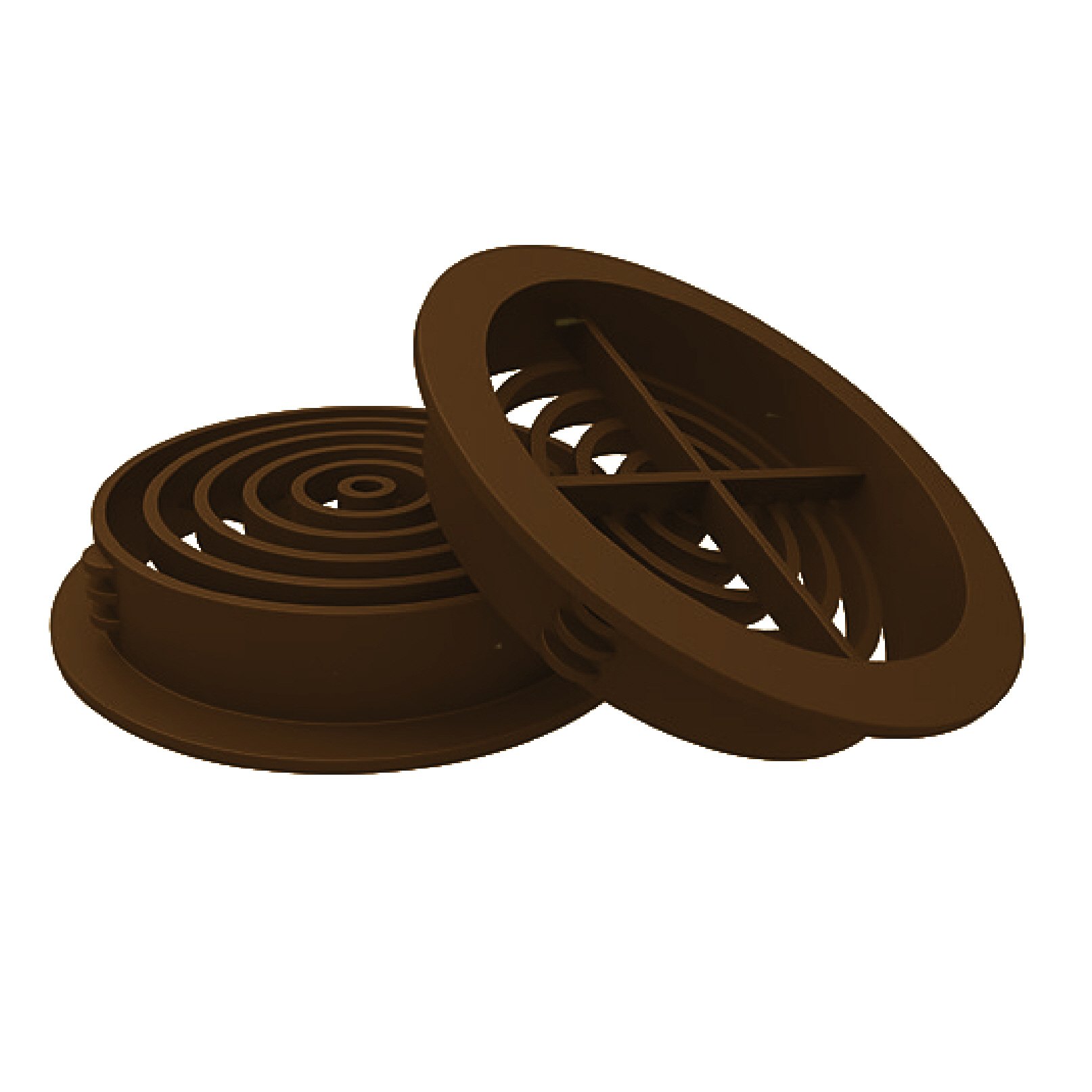 10 x Brown Plastic 70mm Round Soffit Air Vents/Upvc Push in Roof Disc/Fascia