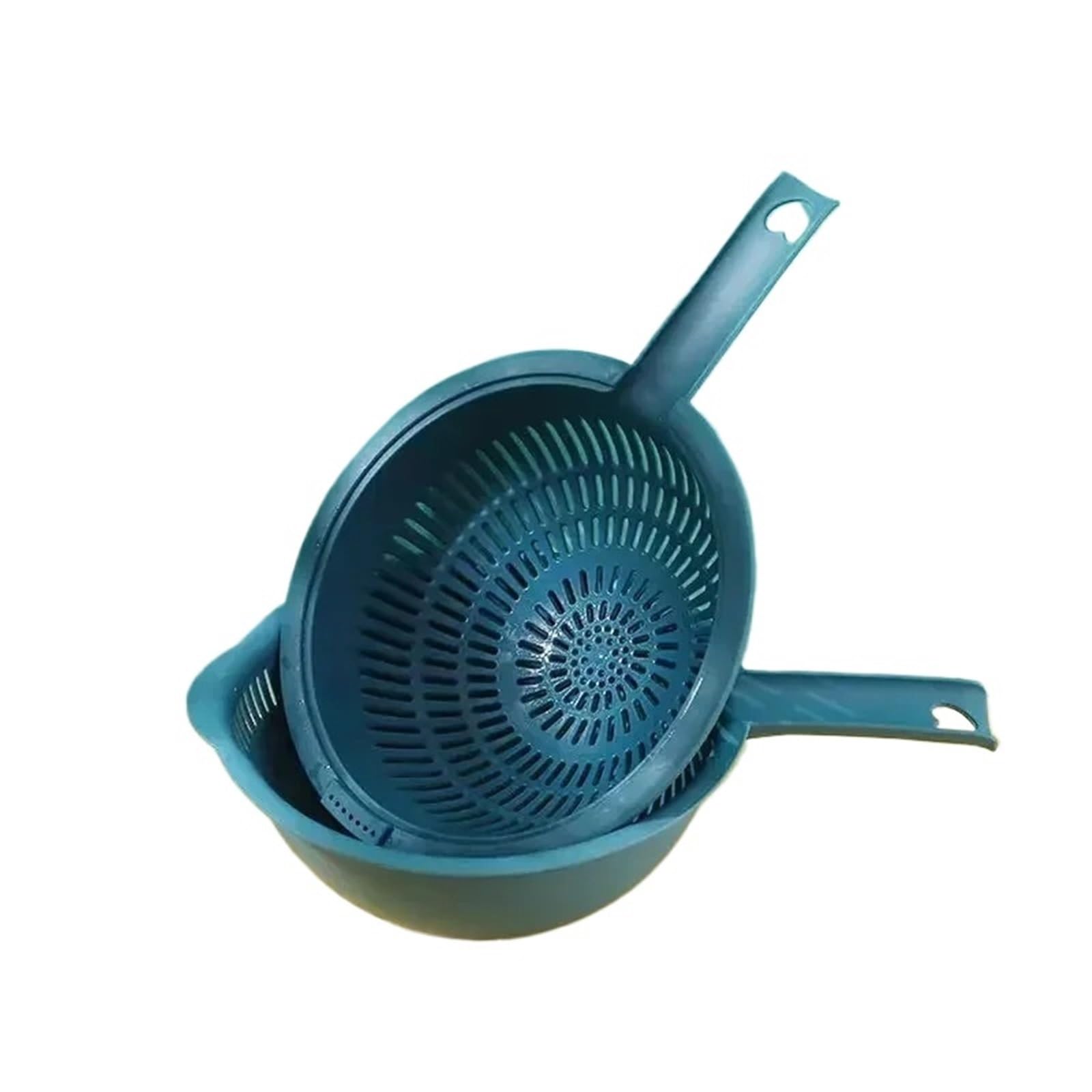 2 cestas de drenaje doble capa con asa Para Cocina | Cocina Lavabo for lavar verduras Limpieza de arroz Almacenamiento de frutas y verduras(Dark Blue)