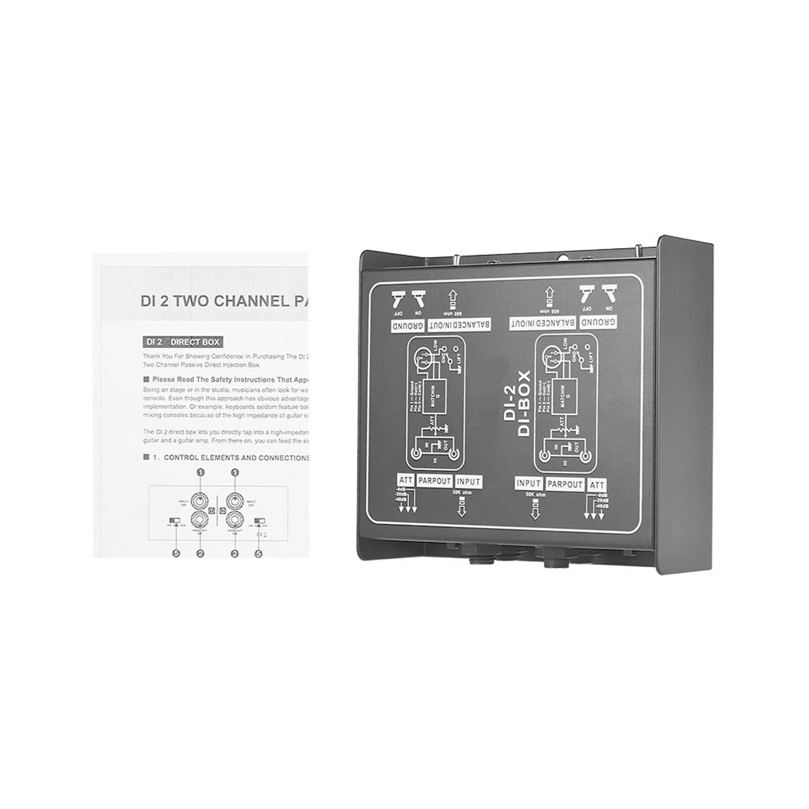 Mingzhe Passive DI Box for Guitar and Bass with Noise Reduction for