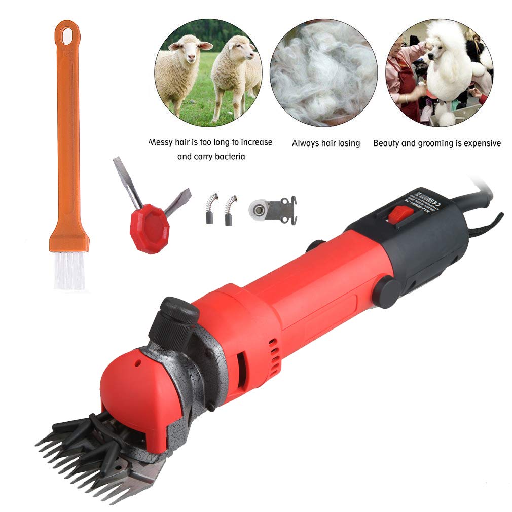 Vinteky 690W Tosatrice elettrica Professionale per Cavalli, Tosatura per Pecore Efficiente Risparmio di Lavoro (Rosso)