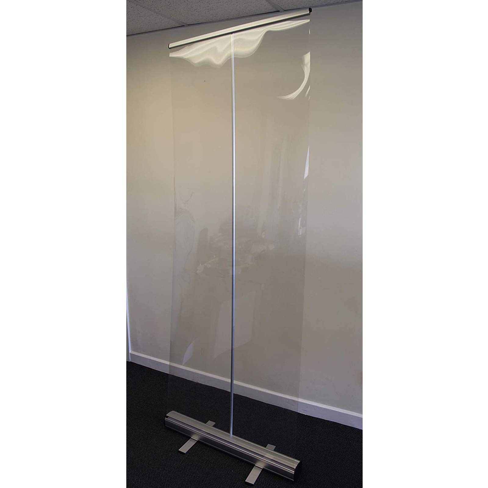 Divisor Emergente De Plástico, Protector Contra Estornudos, Pantalla Divisoria De Habitación, Carteles En Rollo Para El Suelo, Gimnasio, Salón, Restaurante, Peluquería, 800 X 2000 MM