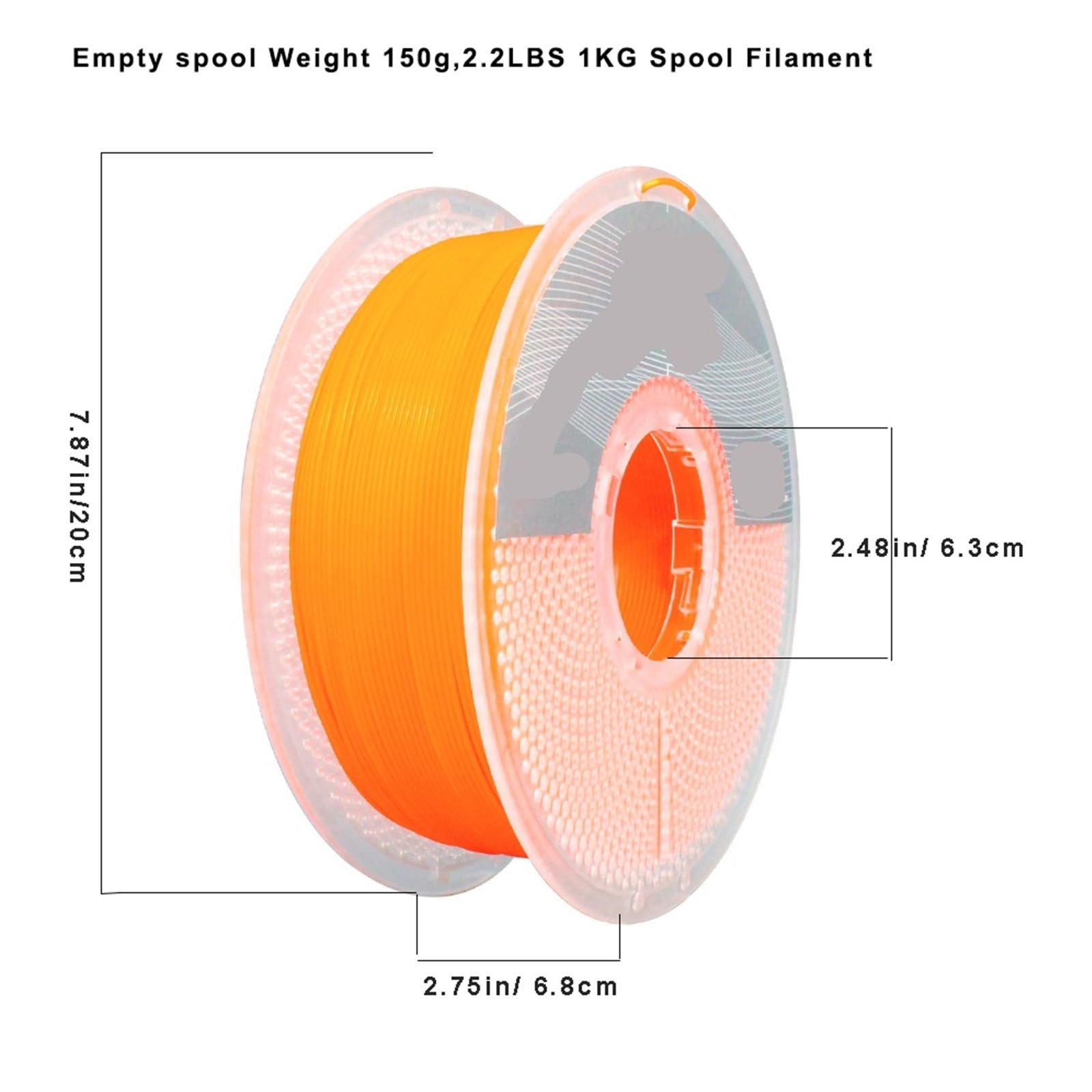 Filamento TPU 95A, flexible y suave for impresión 3D, 1,75 mm, precisión dimensional +/- 0,03, bobina de kg (2,2 lb), naranja