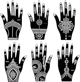Tattoo Stencil Kit Temporary Tattoo Template Set, Tattoo Stencils for Hand Body Art, 6-Sheet