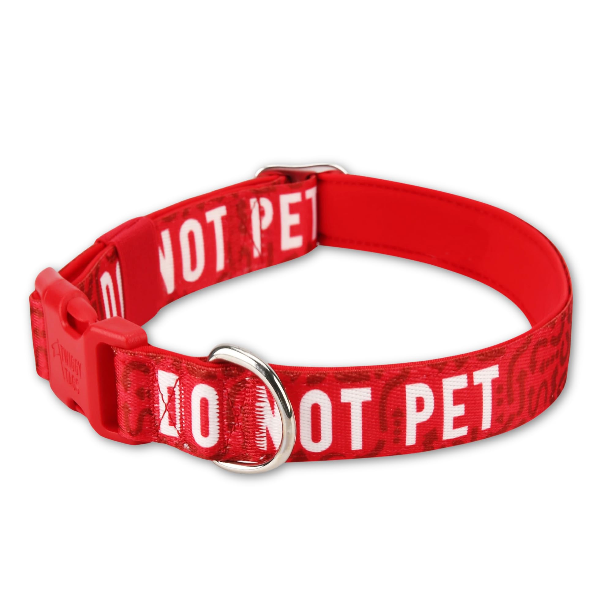 Twiggy Tags DO NOT PET Awareness Collar | Red, Colour-Coded Padded Dog Collar | Quick Release Buckle |Communicate Your Dog's Needs |Suitable For All Dog Breeds