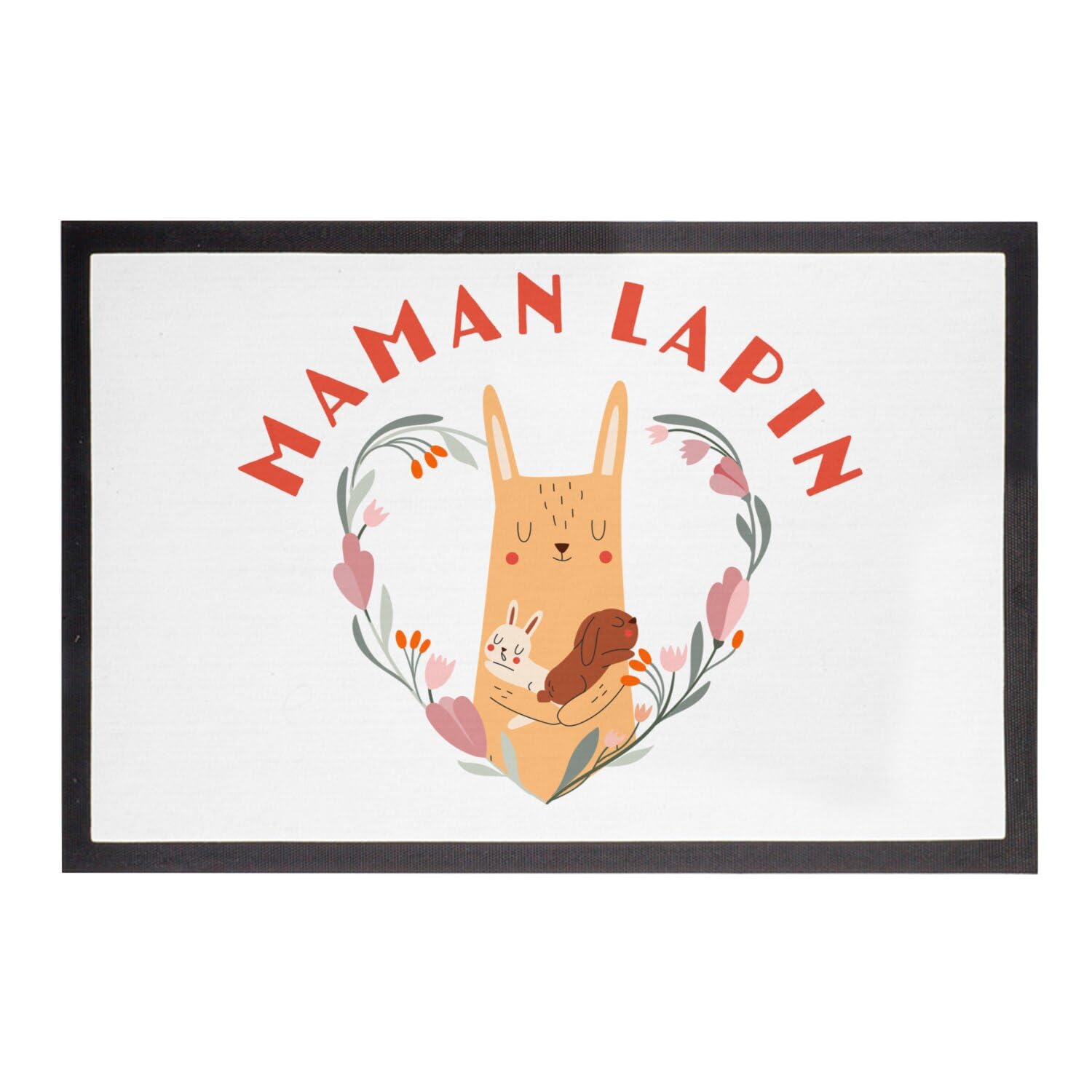 Paillasson Blanc Lapin 60x40 Anti Poussière pour Entrée Propre Apprt