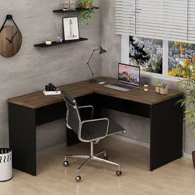 Mesa De Escritório em L 120x150cm Tampo 30mm Nogal