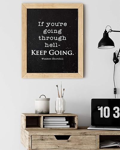 Miniatura 9 de Winston Churchill Quote Wall Art 11x14 inch Unframed Print Poster With Inspirational Saying If You're Going Through Hell Keep Going for Dorm,