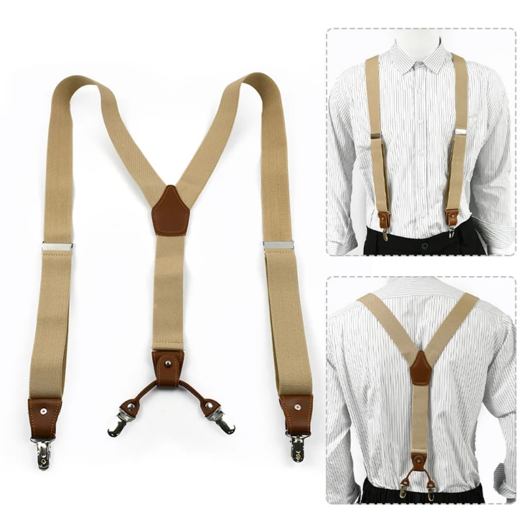 Tirantes Suspender Hombre Tirantes Multi-Set Traje Tirantes De Trabajo Cuero Elástico Hombre