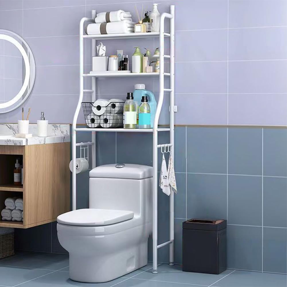 Photo 1 of ***MISSING PARTS****Mochalight 3-Tier Over The Toilet Rack,Bathroom Organizer Shelf,Freestanding Space Saver for Restroom,Laundry,Balcony,Stainless Steel Bathroom Shelf Above Toilet,Sturdy,Waterproof,White