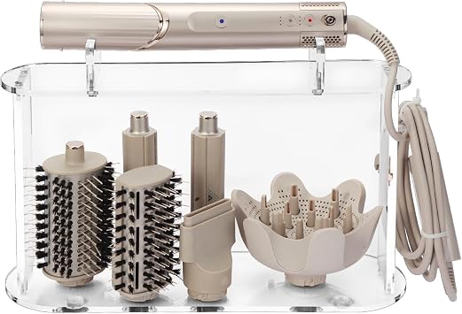 Storage Holder for Shark Flex Style, Acrylic Desktop Organizer Compatible with Shark FlexStyle and Attachments, Acrylic Countertop Display Rack, Stand Holder for Home Bathroom and Hairsalon