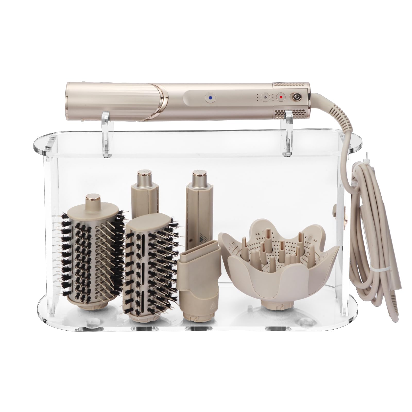 GENCAM Storage Holder for Shark Flex Style, Acrylic Desktop Organizer Compatible with Dyson Airwrap/Shark FlexStyle, Flex Style Holder for Home Bathroom and Hairsalon