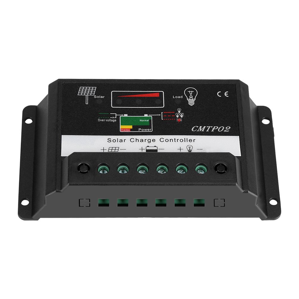 Fdit Regolatore di Carica Solare PWM 30A 12V/24V Auto, Protezione Completa per Batterie al Piombo