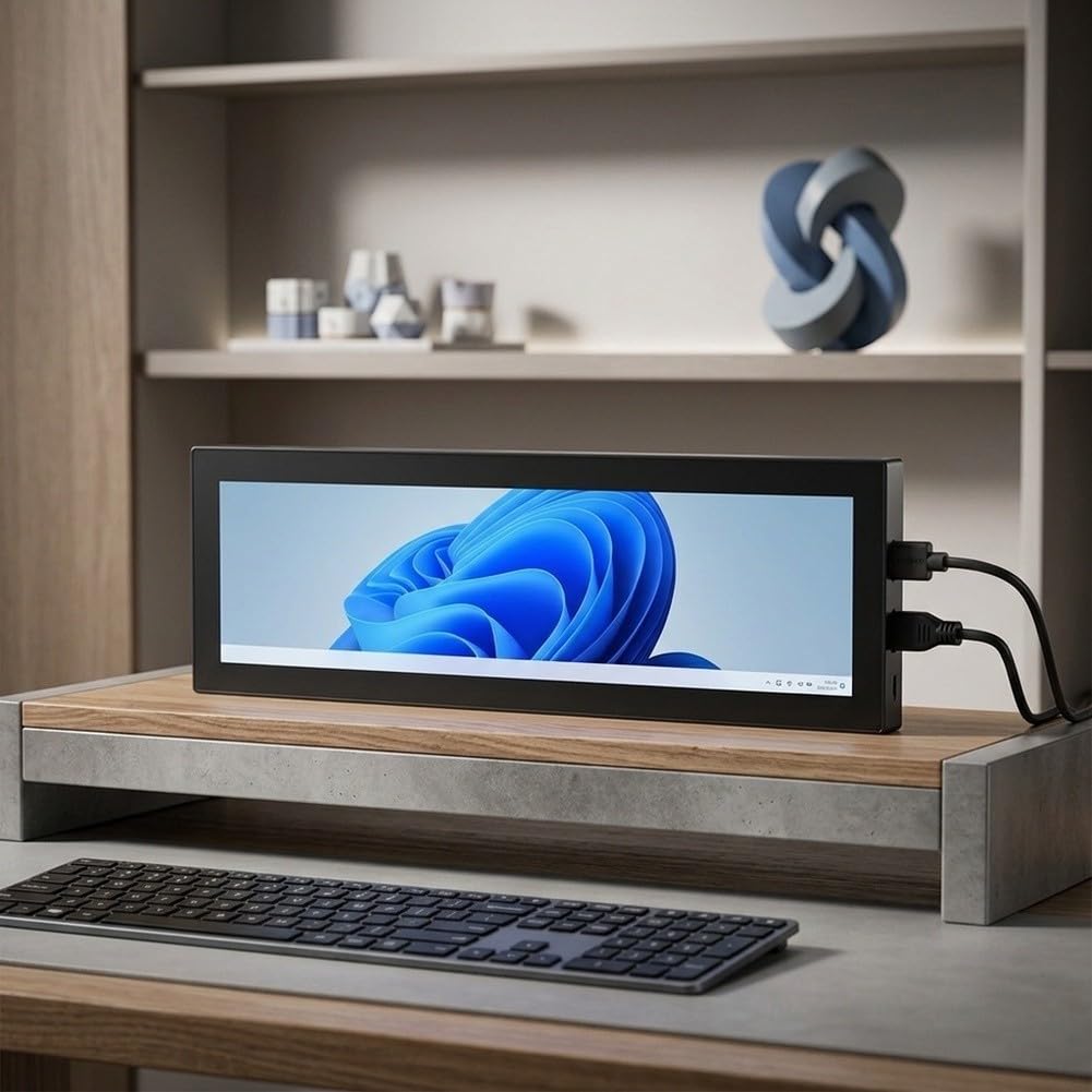 8.8 Zoll IPS Monitor 480x1920 Full View Winkel | IPS Panel, 170° Blickwinkel, lebendige Farben, 480x1920 Pixel, für ideal für Dashboards und Statistiken