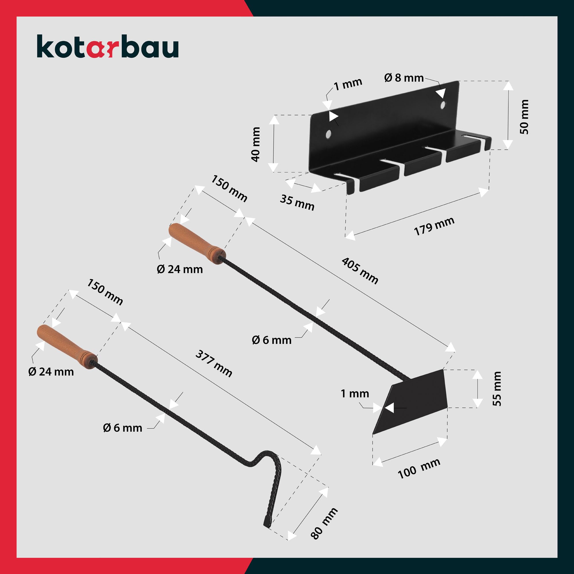 KOTARBAU® Juego de utensilios para chimenea, color negro, modernos, accesorios para estufa, juego de cepillo, pala, rascador de cenizas, juego de limpieza de acero y madera, accesorios para chimenea