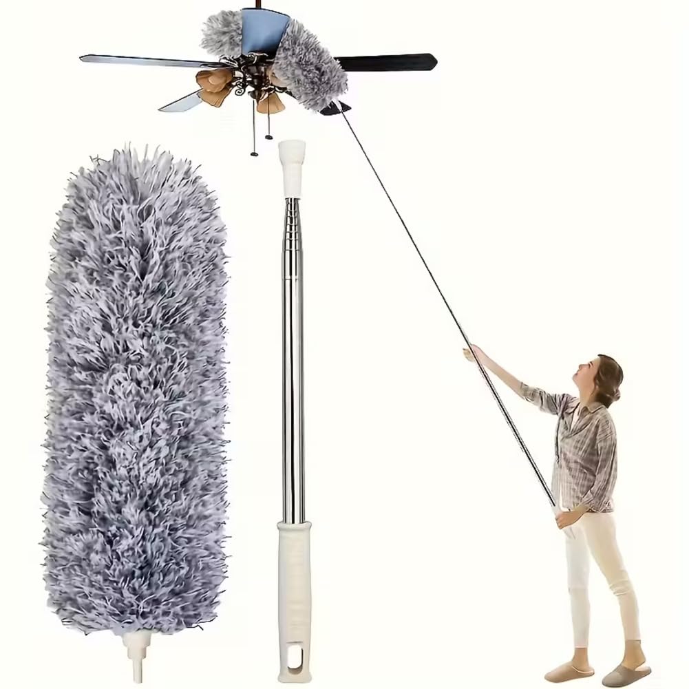 Boolavard Retractable Dusters, Dust Removal Brush, Bendable Head Dusting Brush, Reusable Washable Ceiling Fan Duster For High Ceilings, Furniture, car, Cleaning Supplies, Cleaning Tool