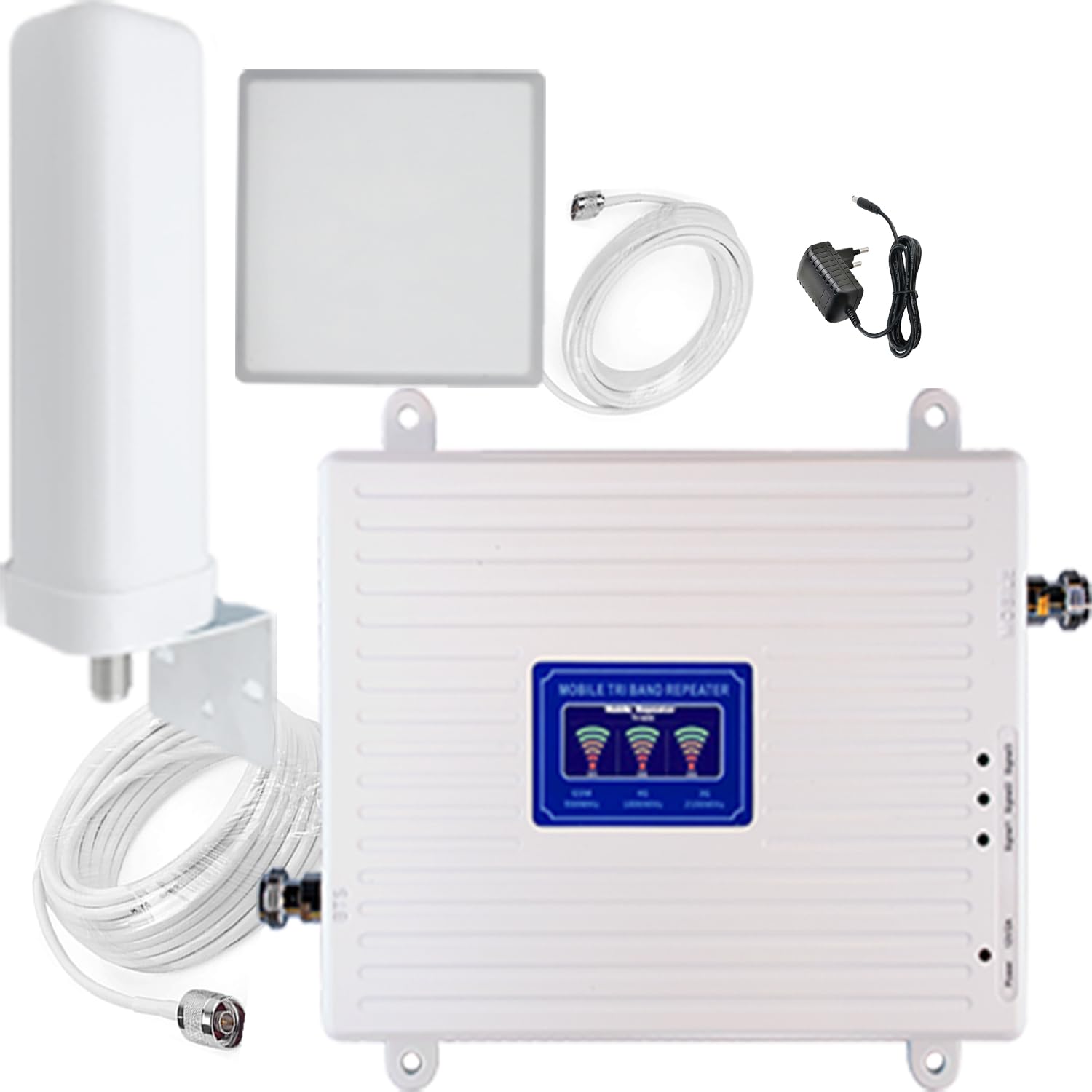 Amplificador de Señal Móvil, Repetidor de Cobertura Multibanda 2G/3G/4G/5G, Compatible con 900/1800/2100MHz,Band1/3/8,N1/N3