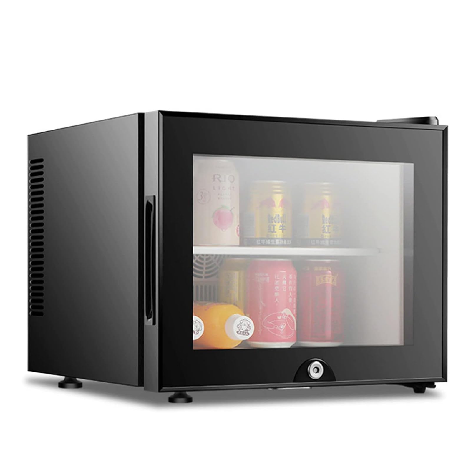 Mininevera Vertical Compacta con Puerta Cristal Y Cerradura 20L