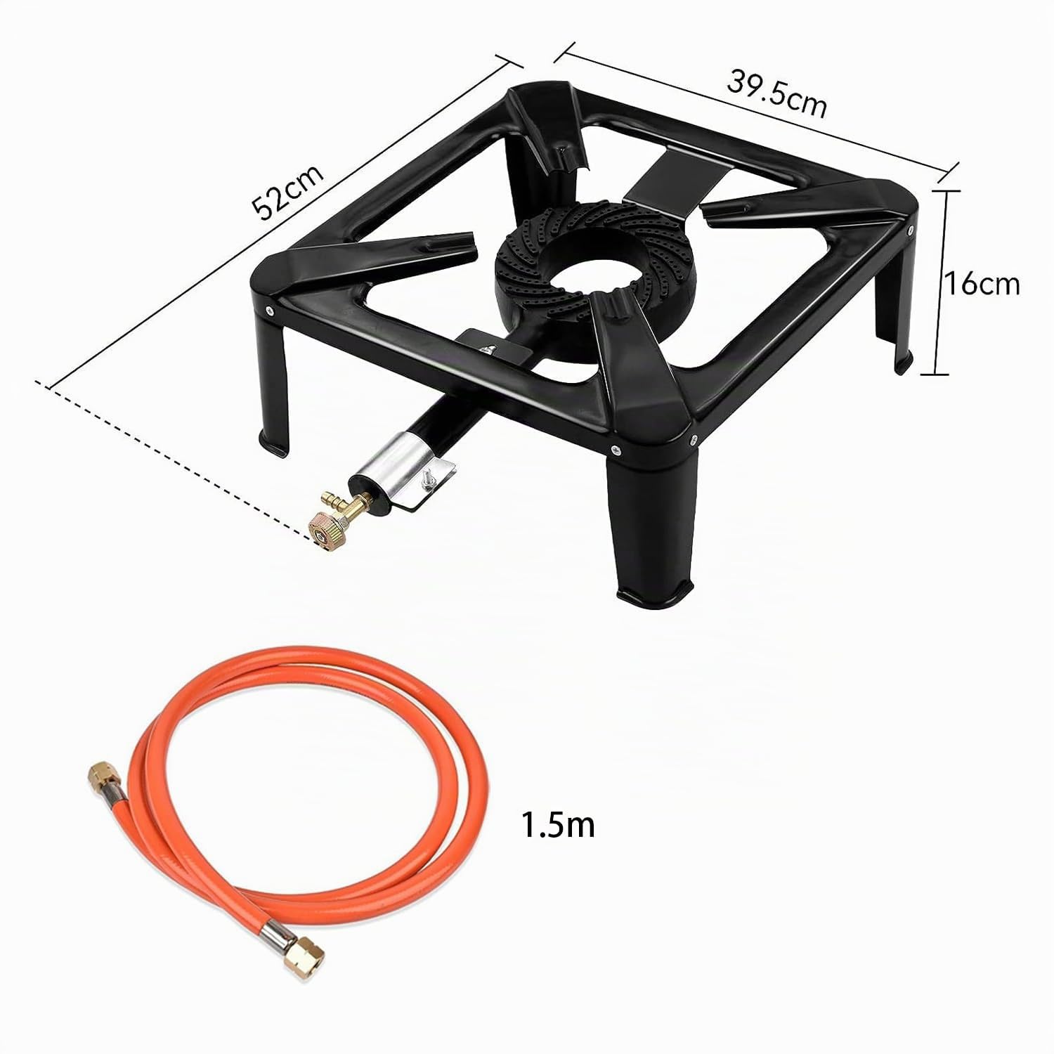 Réchaud à Gaz Portable Pour Extérieur, Équipé d'Un Tuyau Flexible De 1,5 Mètre Et d'Un Détendeur, Supportant 40 Kg, Anti-Rouille Et Stable, Idéal Pour Le Camping, Les Fêtes Et Les Pique-Niques