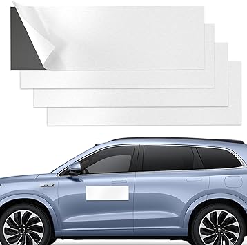 4Pcs Blank Car Magnet, 12''X4'' Magnetic Signs for Vehicles, Flexible Magnet Sheet Bumper Sticker, Car Magnets and Decals to Covering Car Scratches Dents