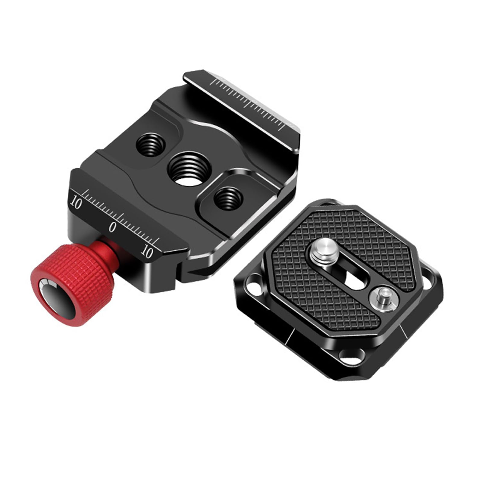 VEETALEE Quick Release Clamp with Arca Swiss Style Plate, Camera Mount Adapter with 1/4" & 3/8" Screw Thread for Tripod Head Monohead Gimbals