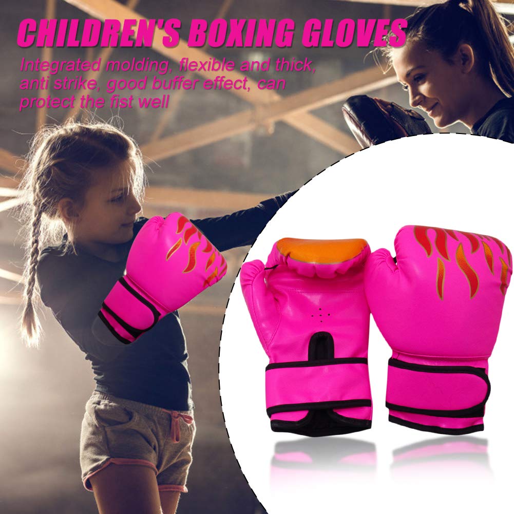 Wangqi 2 Stücke Boxen Training Kampfhandschuhe Kind Atmungsaktive Sparring Flamme Handschuhe
