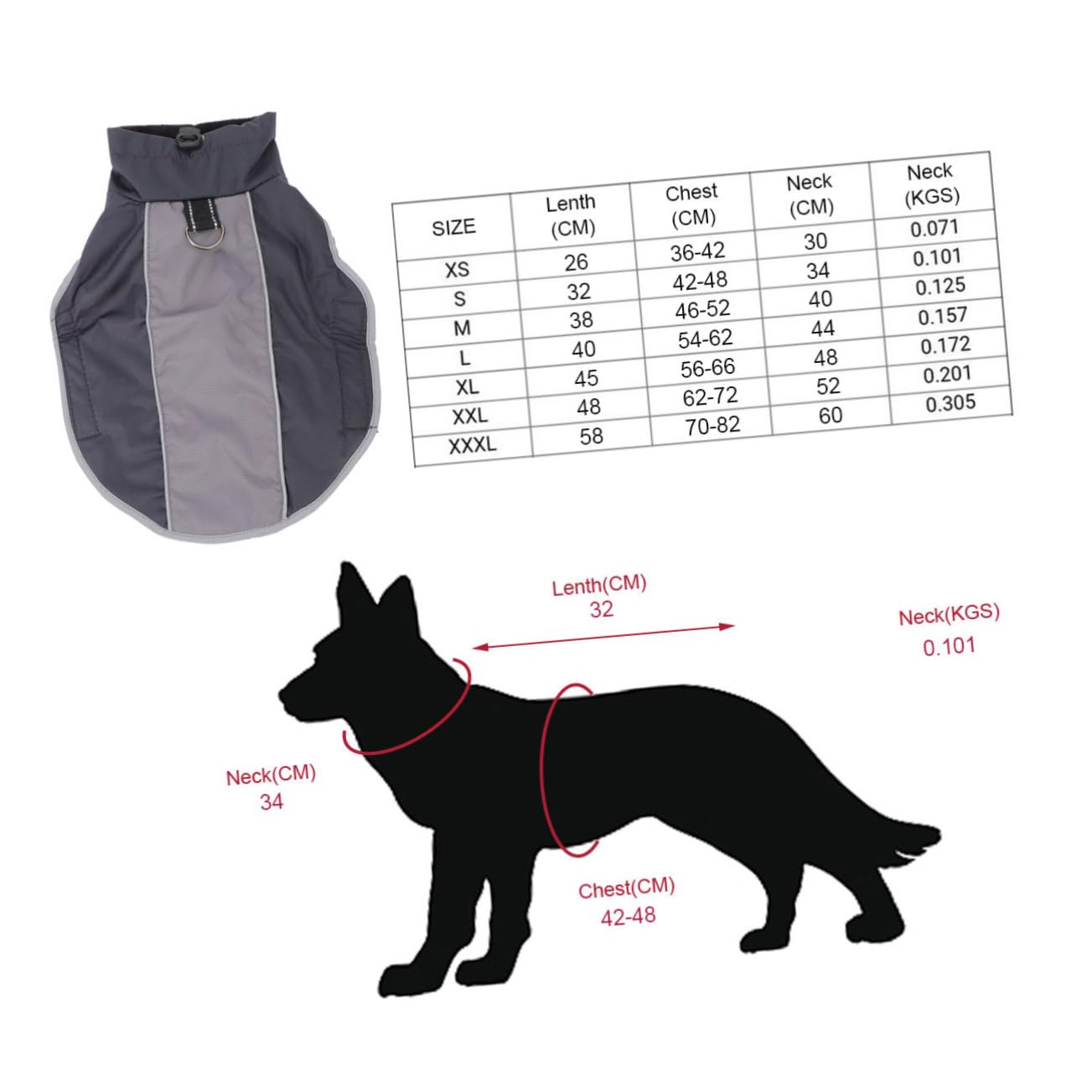 INOOMP 2pezzi Cappotto Invernale per Cani di Taglia s Giacca Calda per Cani con Fodera Imbottita e Dettagli Riflettenti Abbigliamento per Esterni Nero