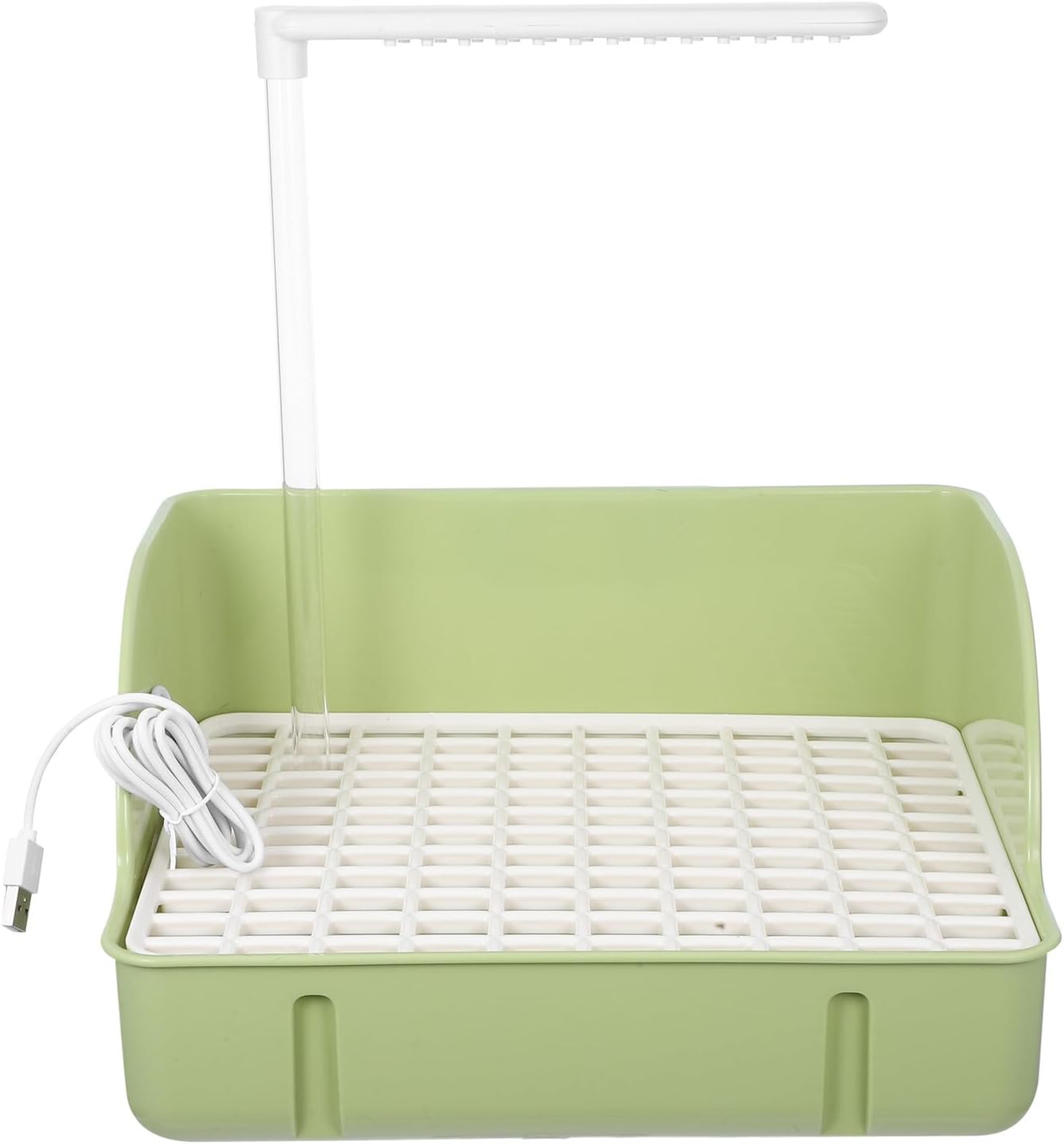 balacoo Automatic Circulating Water Bird Bath Tub with Shower Head Green Bird Bath Fountain for Indoor and Outdoor Includes Dual Pipe and Water Pump for Parrots