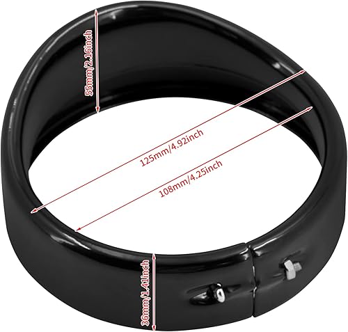 Miniatura 4 de HDBUBALUS Luz antiniebla para motocicleta de 4.5 pulgadas, anillo de visera estilo 4 12 pulgadas, bisel de lámpara de paso de luz auxiliar