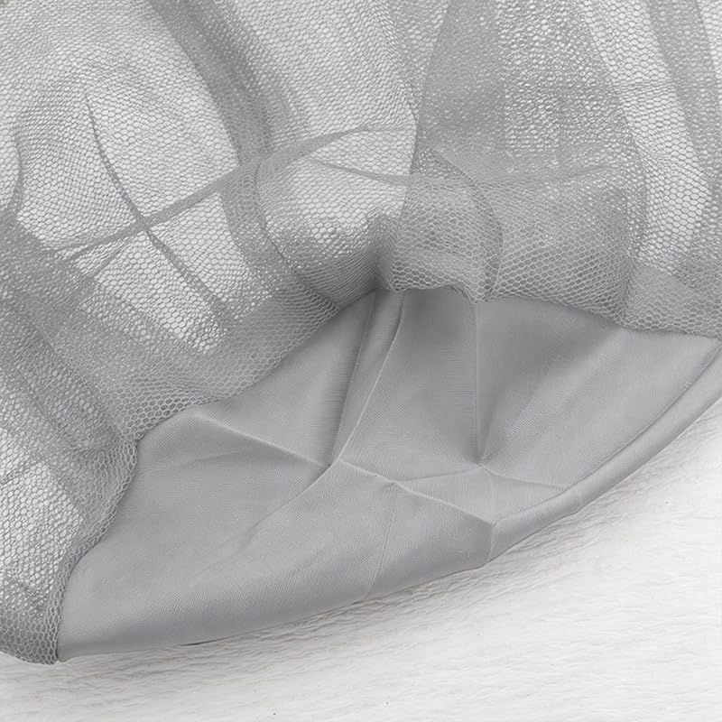 Mosquitera para cabeza con ala - cubierta de malla para insectos ligera y transpirable - sombrero con red ajustable para hombres y mujeres - para actividades al aire libre como senderismo, camping, pesca, jardinería y apicultura - color gris miniatura 3