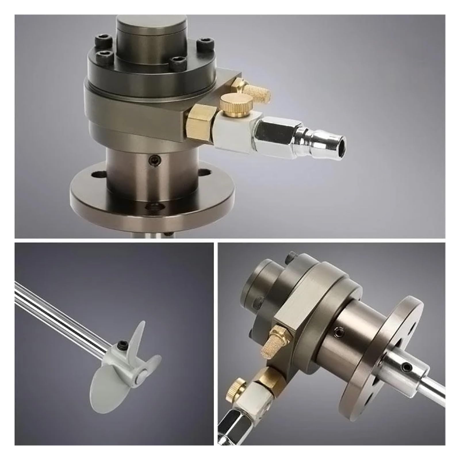 1 Gallonen Luftmotor Mini Luftbetriebener pneumatischer Motor Lüftertyp Rührwerk 5 Liter Rührwerk Farbflüssigkeitsmischer Rührmaschine 1/16 in Industrie- und Bauumgebungen(Plastic Blades)