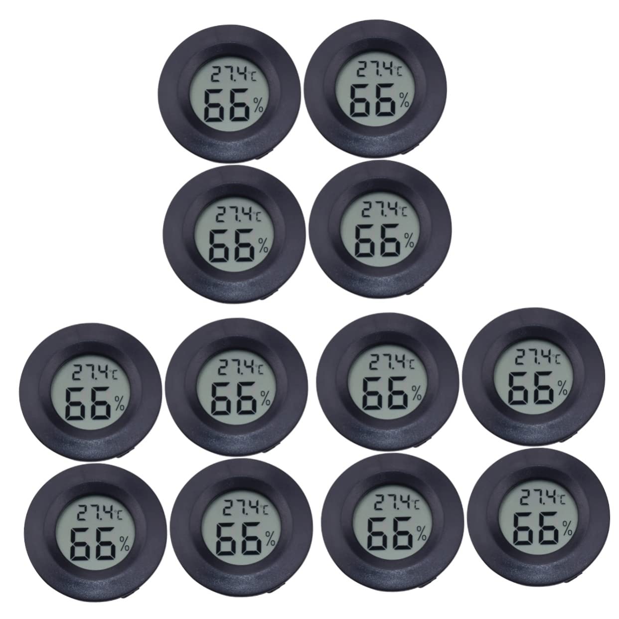 Abaodam 3 Set Termometro Accessori per Rettili umidità Terrario per Rettili Rettile Casa Forniture di Terrario di Temperatura Dell'acquario Black 4 Pezzi*3