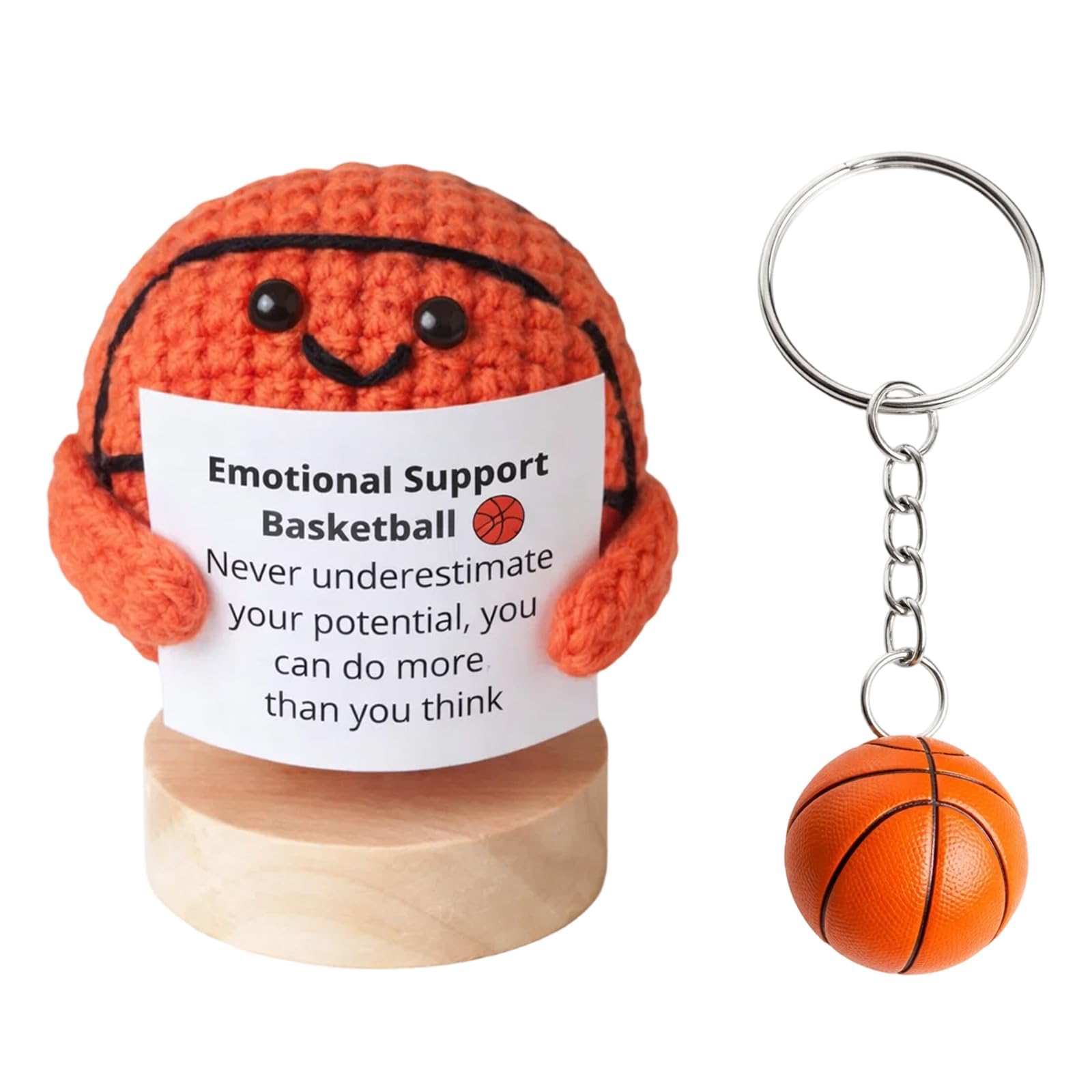 BAGUBDR 2 Piece Set Basketball Gifts, Basketball Kit, with Plush Doll and Keychain, Suitable for Enthusiasts and Collectors