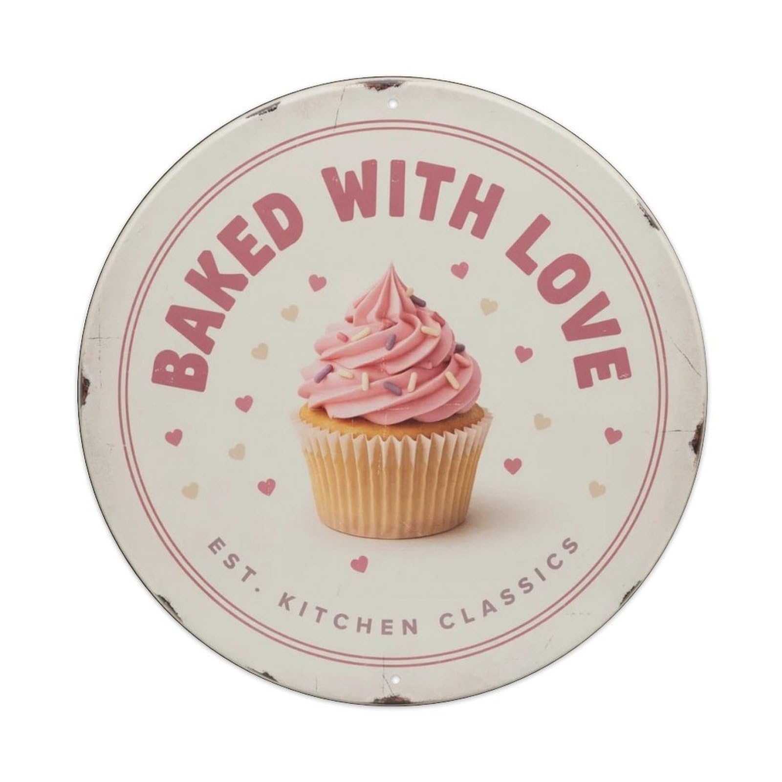 Baked With Love Cupcake Metal Tin Sign Plaque