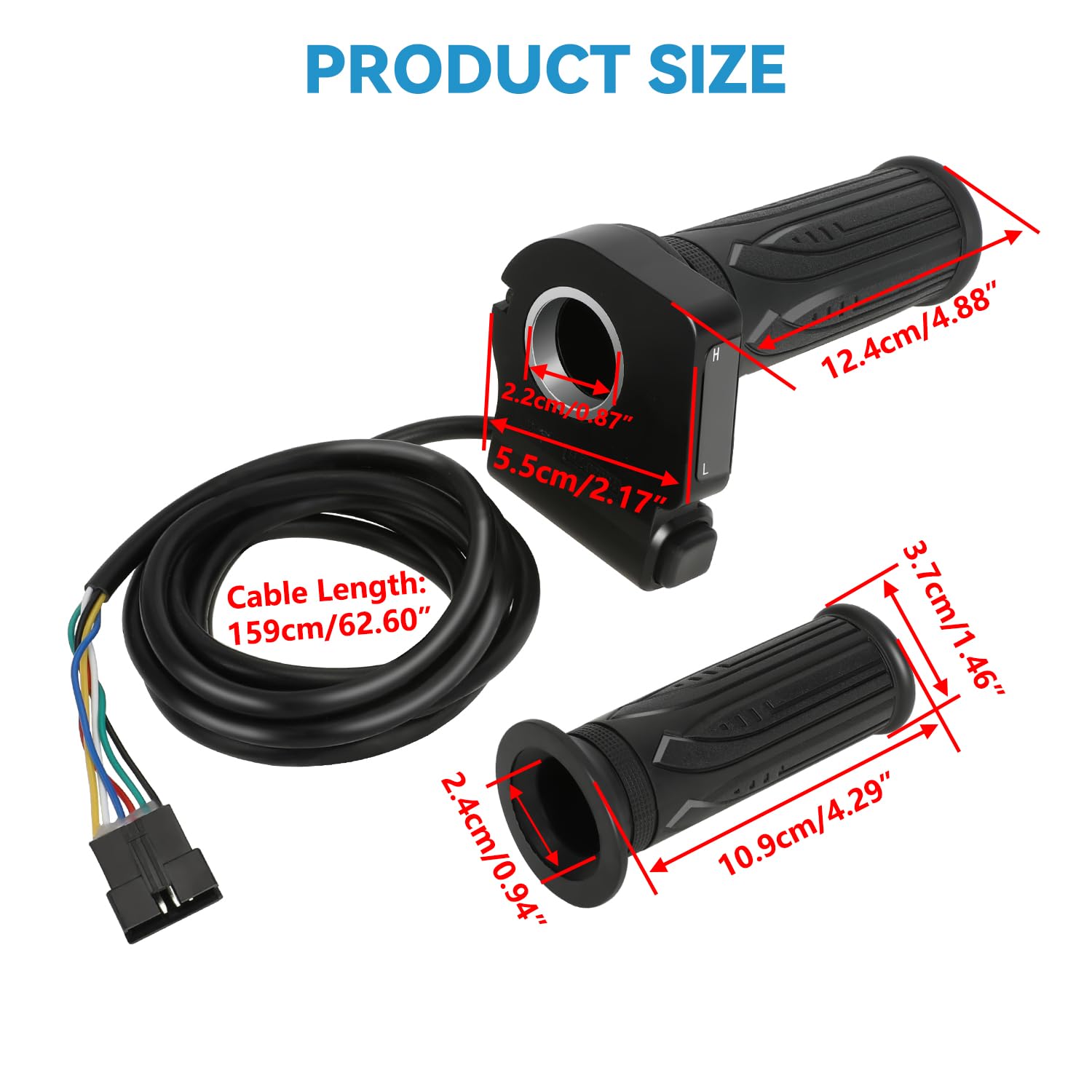EOPOAYI Kit di manopole per acceleratore EBike da 36 V, ricambio per bici elettrica Jetson Bolt Pro JX10 Atlas Ancheer, acceleratore a 6 pin per Dyu D3F D2F C3 C4 parti display tensione pulsante
