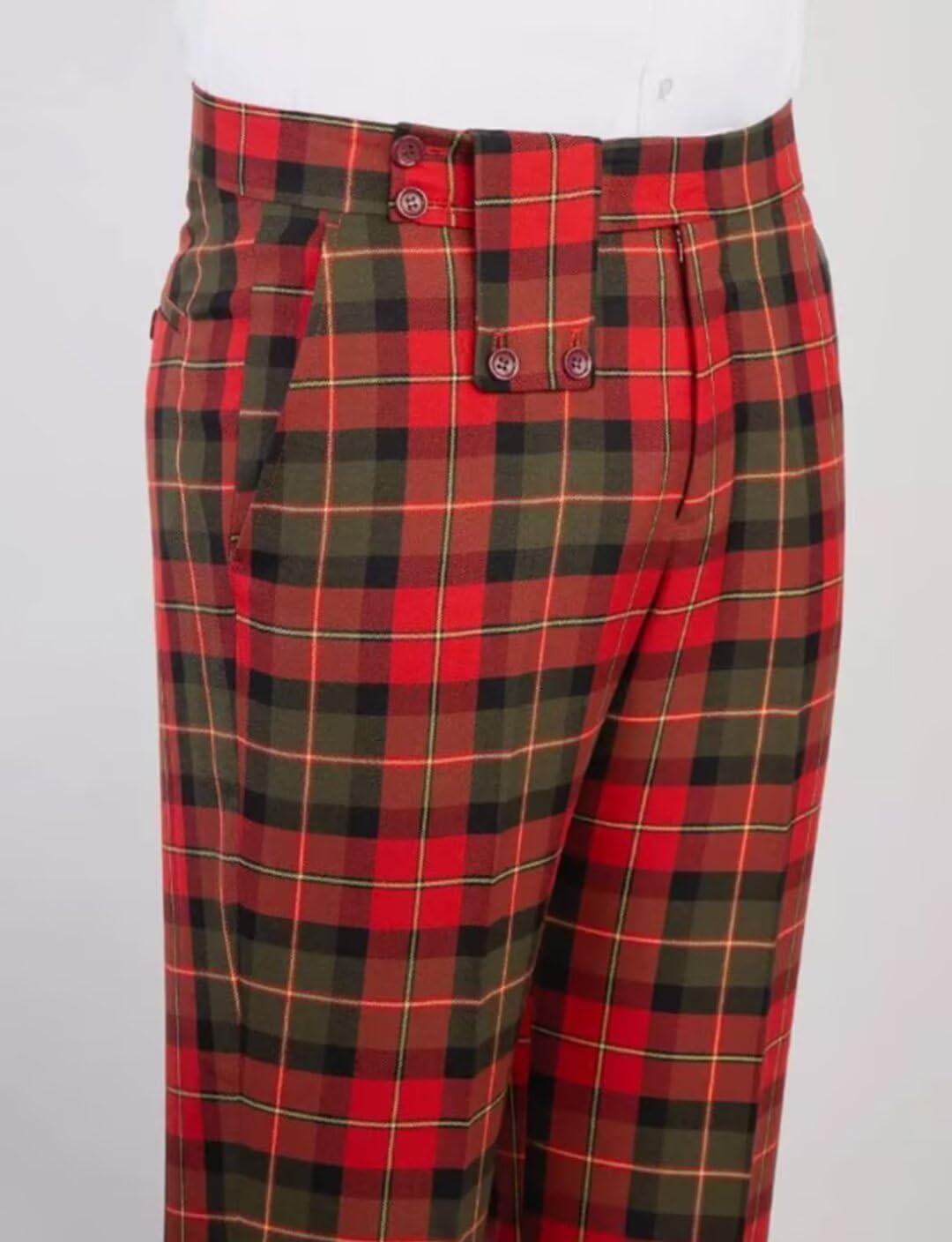 Men's Plaid Tuxedo Suit Double Breasted 2-Piece Checked Jacket and Pants for Prom Wedding