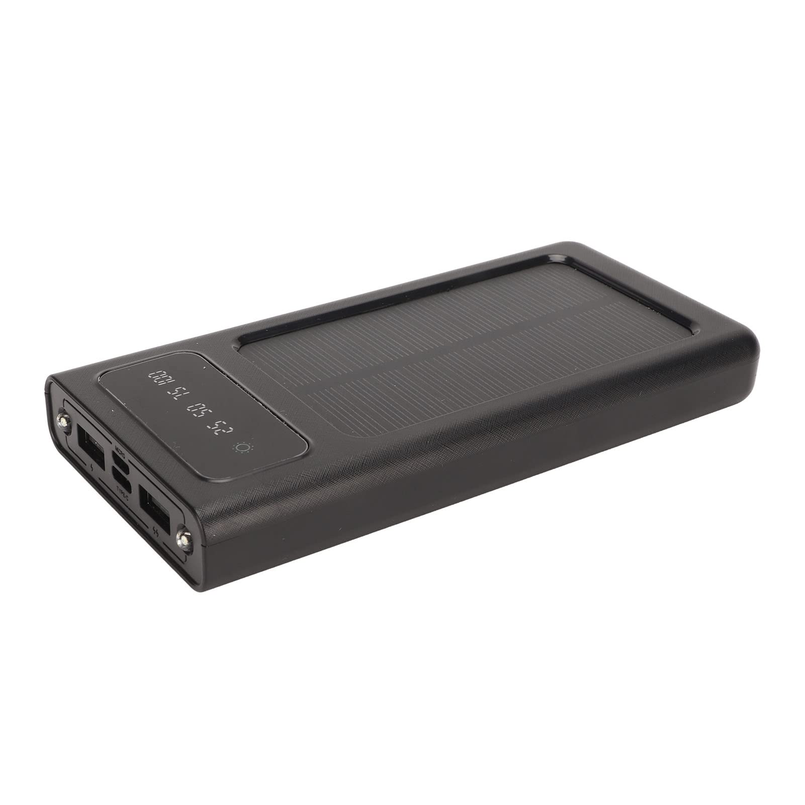 Rosvola Chargeur Portatif de Banque D'énergie Solaire de 20000mAh avec la Lampe-Torche pour des Activités de Plein Air Randonnée Camping (Black)