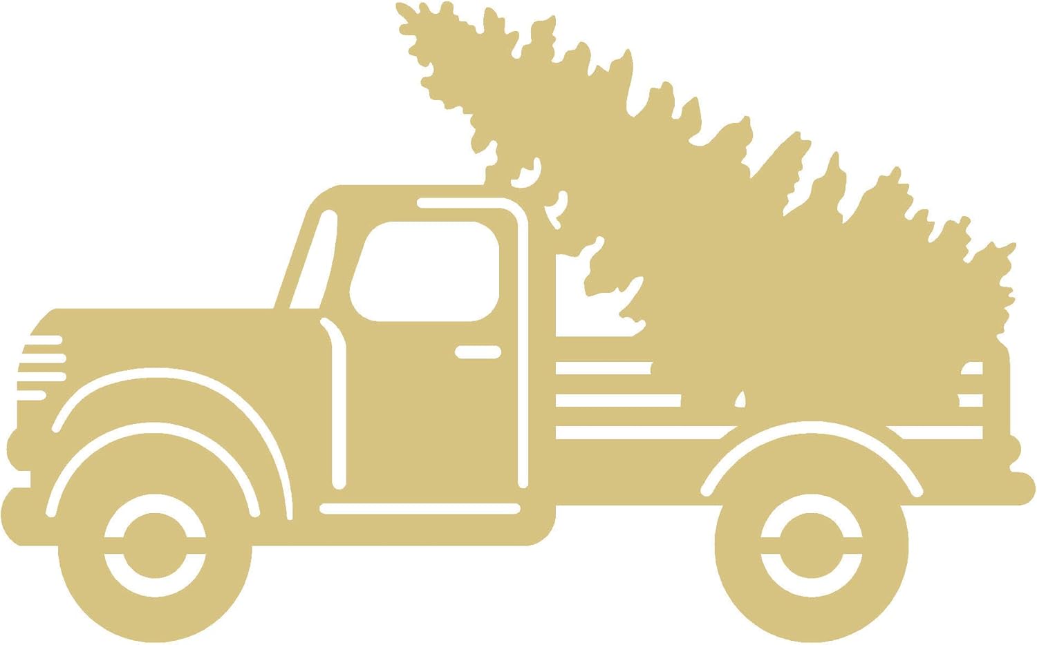 Christmas Truck Cutout Unfinished Wood Holiday Cut Out Christmas Door Hanger MDF Shape Canvas Style 5 (24")