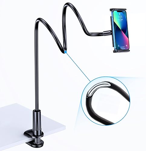 Soporte para teléfono de cuello de cisne para cama soporte perezoso para teléfono celular soporte de abrazadera de clip de brazo largo para filmar