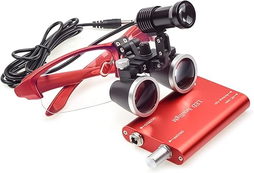 Miniatura 10 de Lupa binocular 2.5X con lupa de cabeza de 5 W, foco ajustable, marco mate (negro)