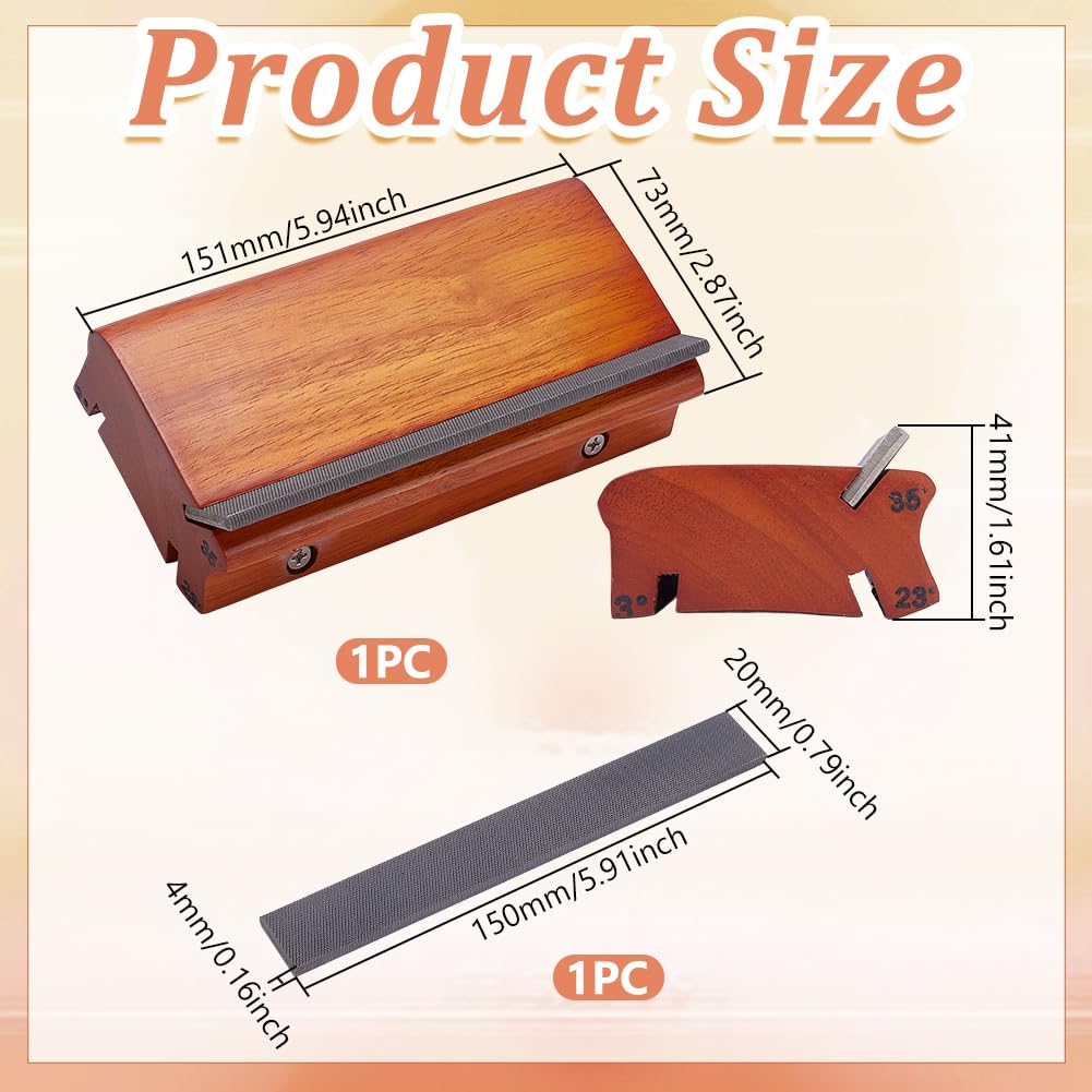 UNICRAFTALE Lime à frettes 3 en 1 23-35 Degré Biseautage Fichier Camel Bois Guitaire Luthier Outils Tranchants Biseautage Fichier Extrémités pour Arrondir Façonner et Ébavurer Frettes 15x7.3x4.1mm